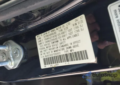 2007 Honda Cr-V Lx из США, поврежденный, VIN JHLRE38397C050822